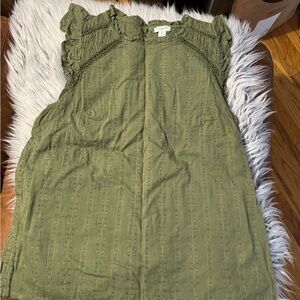 J. Crew Olive Green Ruffle Sleeve Blouse
